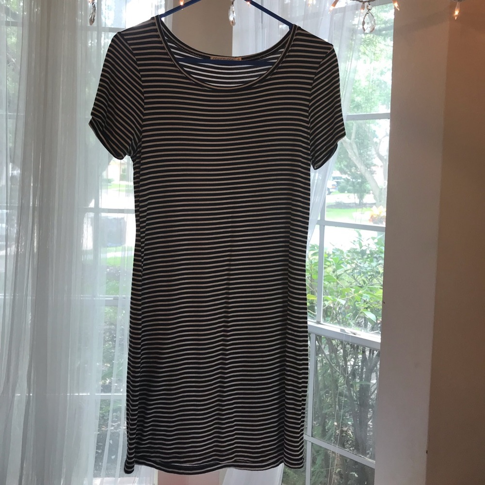 Black and white dress.